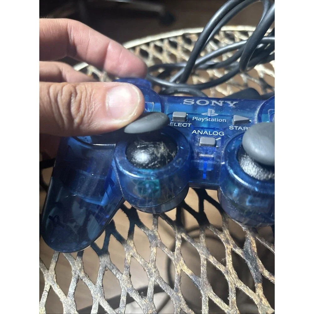 Sony PlayStation 2 PS2 Ocean Blue Clear Controller DualShock OEM SCPH-10010